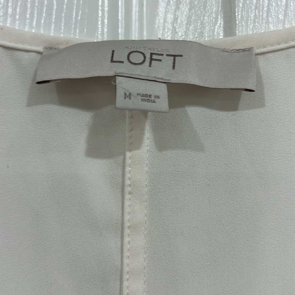 LOFT Tank Shell Womens Cream Size Medium - Picture 4 of 5